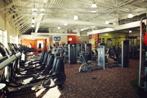 Anytime Fitness club interior with emphasis on cardio equipment. View larger image.