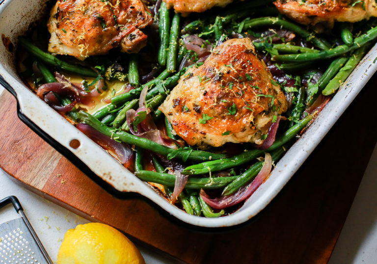 Herb Chicken with Roasted Green Beans