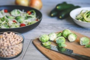 vegetables on cutting board