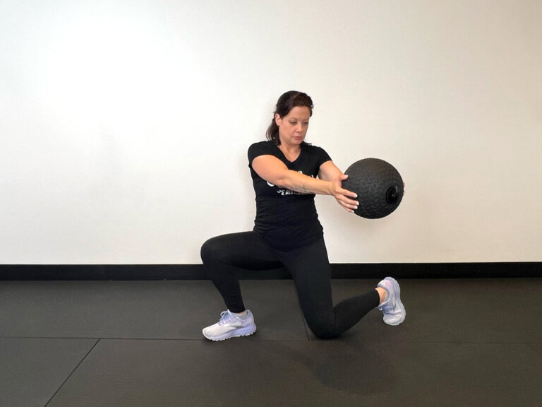 touch and twist with medicine ball