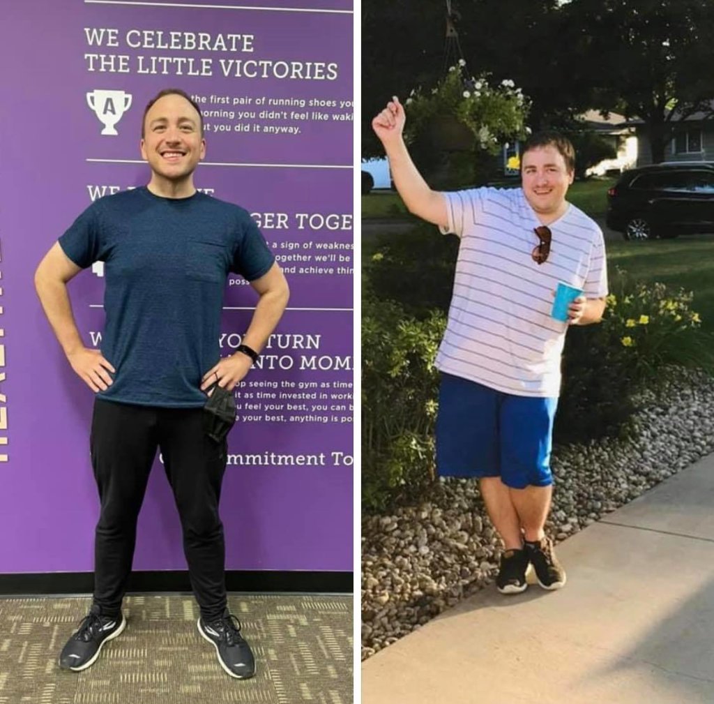 Photo of a member before and after joining Anytime Fitness