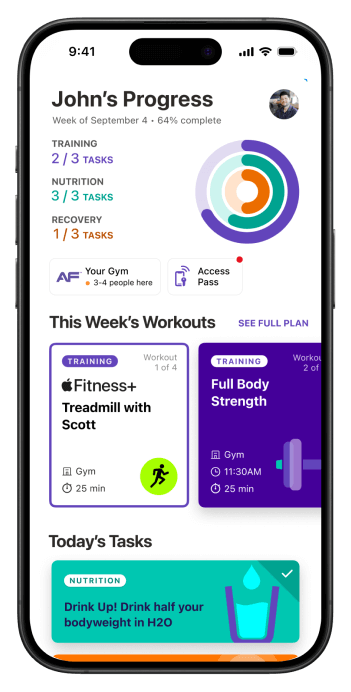 Smartphone showing personalized plan in the screen